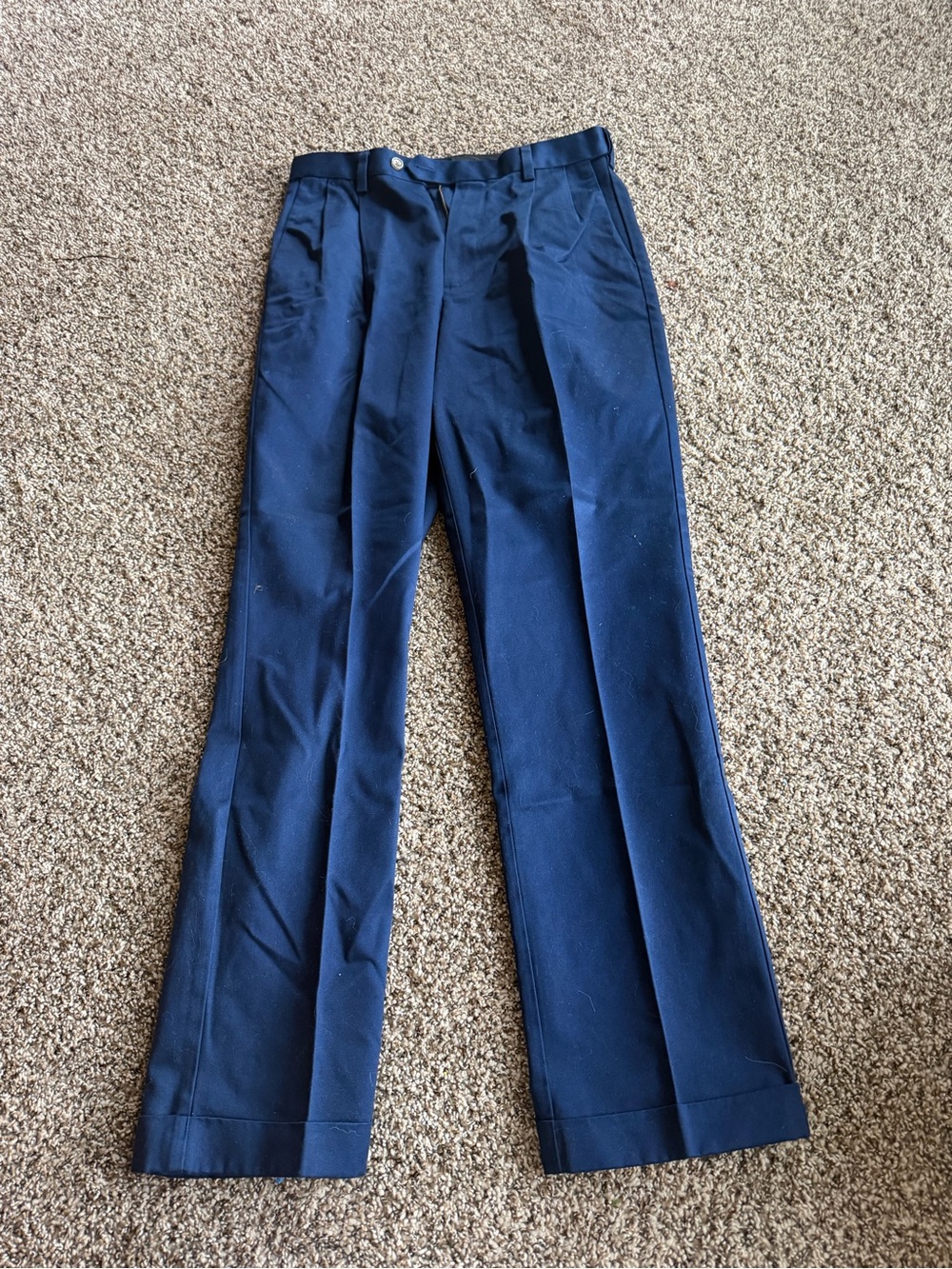 Navy Men's Pleated Dress Pants - Picture 1 of 5